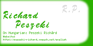 richard peszeki business card