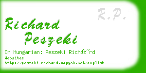 richard peszeki business card